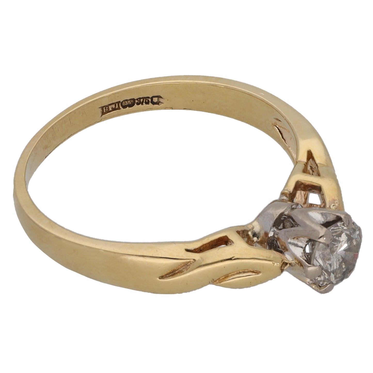 9ct Gold 0.20ct Diamond Solitaire Ring Size K