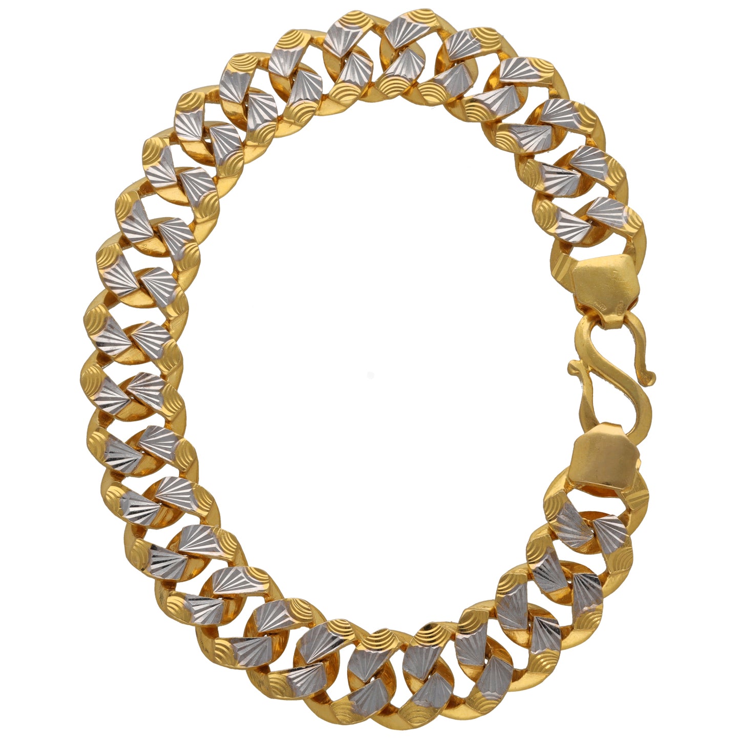 22ct Bicolour Gold Curb Bracelet