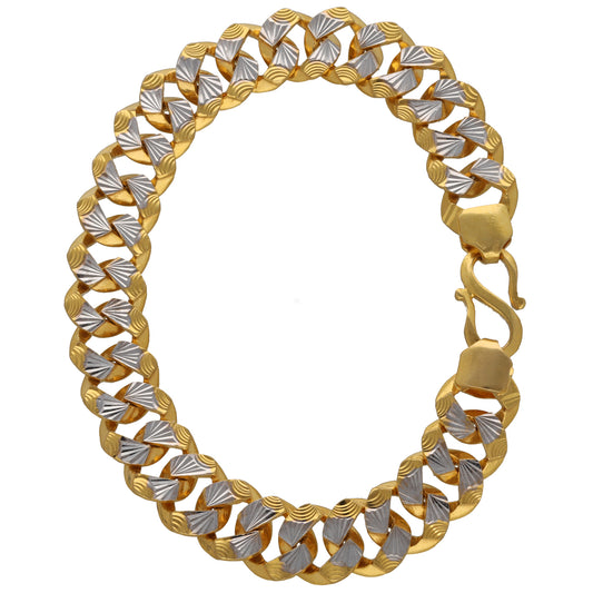 22ct Bicolour Gold Curb Bracelet