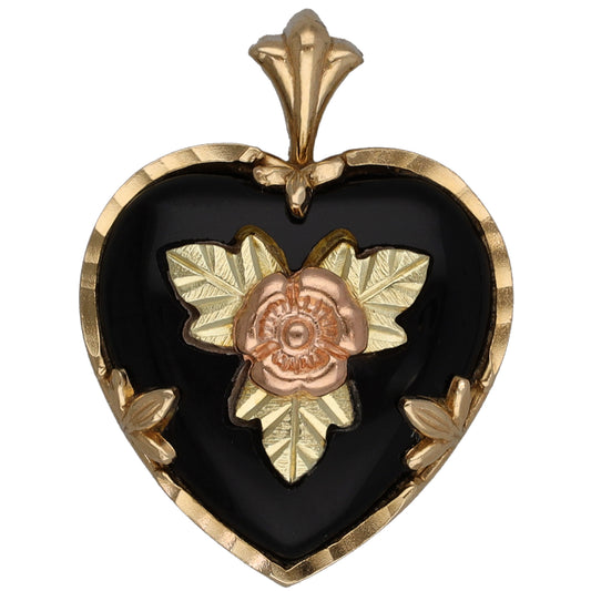 9ct Gold Onyx Heart Pendant