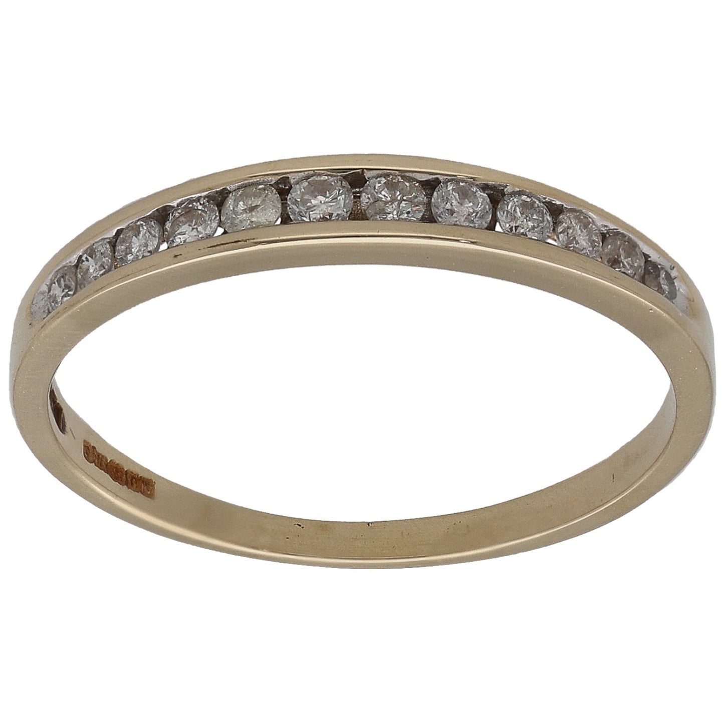 9ct Gold 0.25ct Diamond Half Eternity Ring Size P