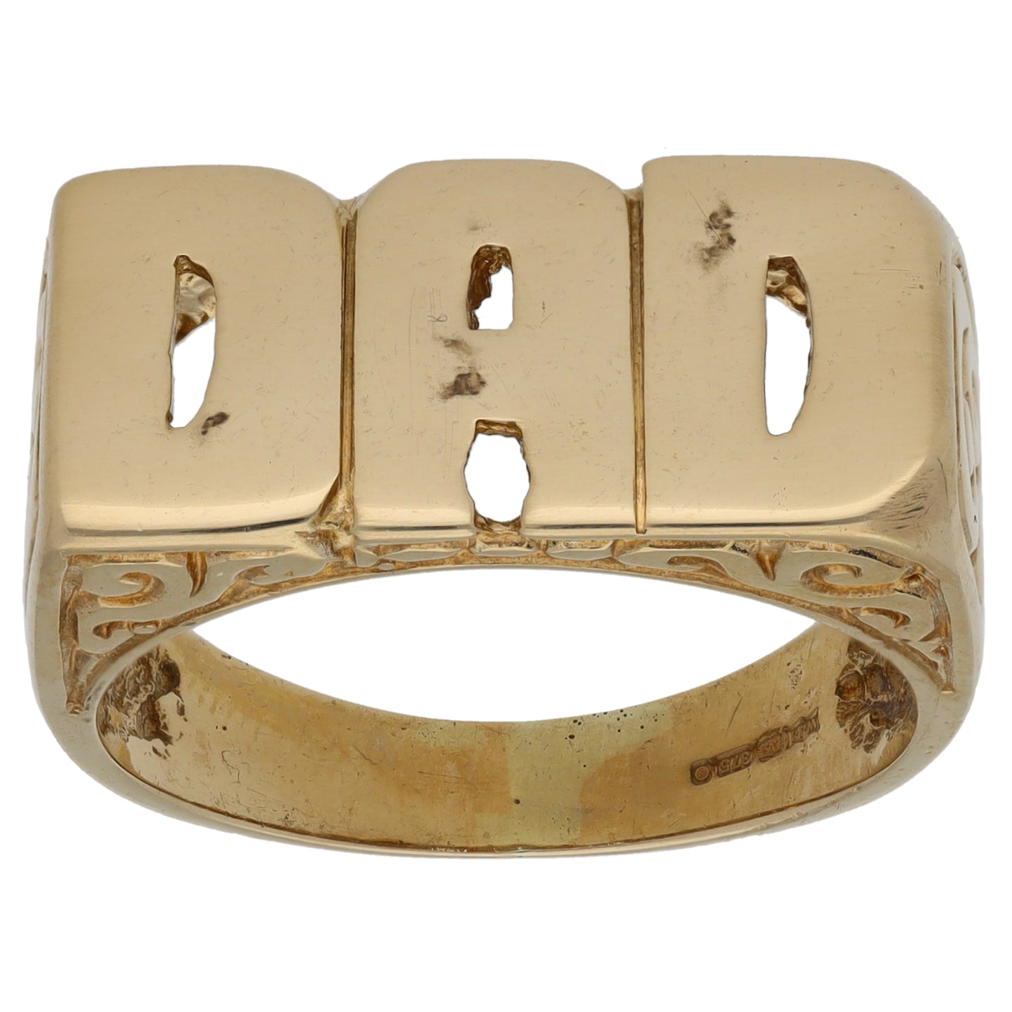 9ct Gold Dad Ring Size U