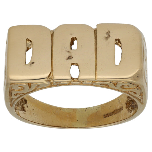 9ct Gold Dad Ring Size U