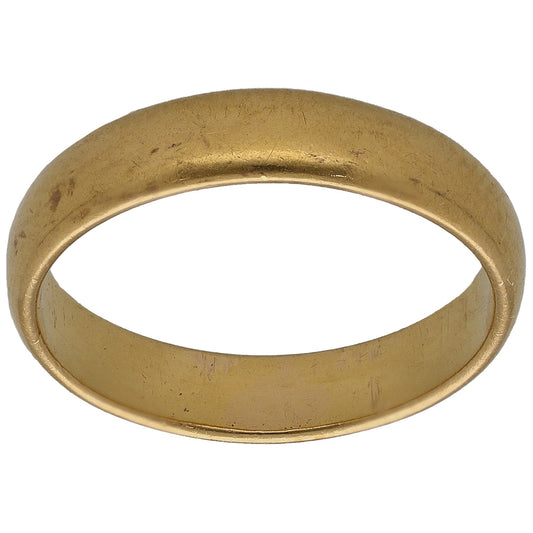 22ct Gold Plain Wedding Ring Size N