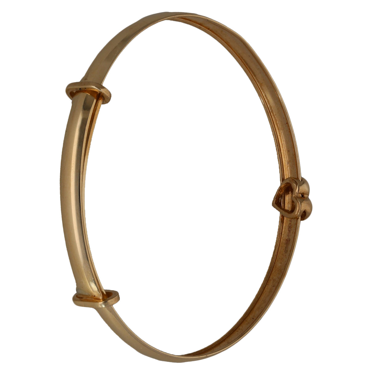 9ct yellow gold expanding bangle with hinged clasp