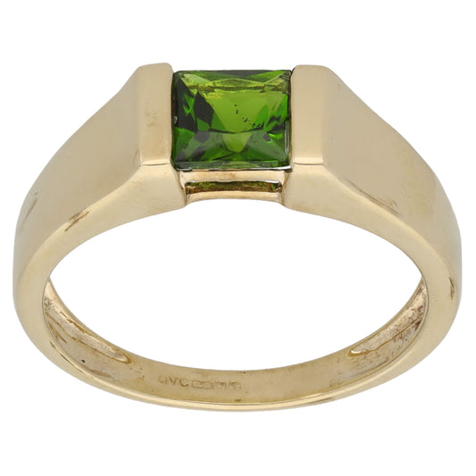 9ct Gold Diopside Single Stone Ring Size K