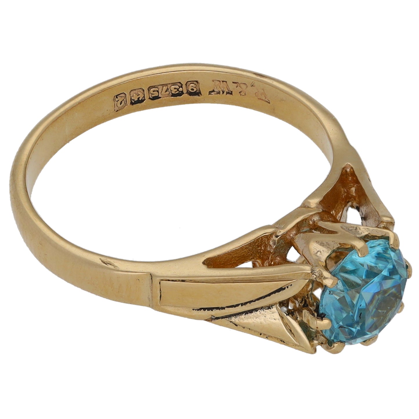 9ct Gold Topaz Single Stone Ring Size L