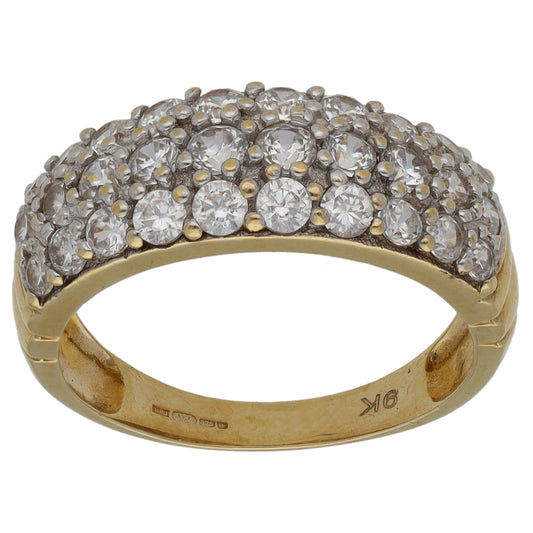 9ct Gold Cubic Zirconia Dress/Cocktail Ring Size M