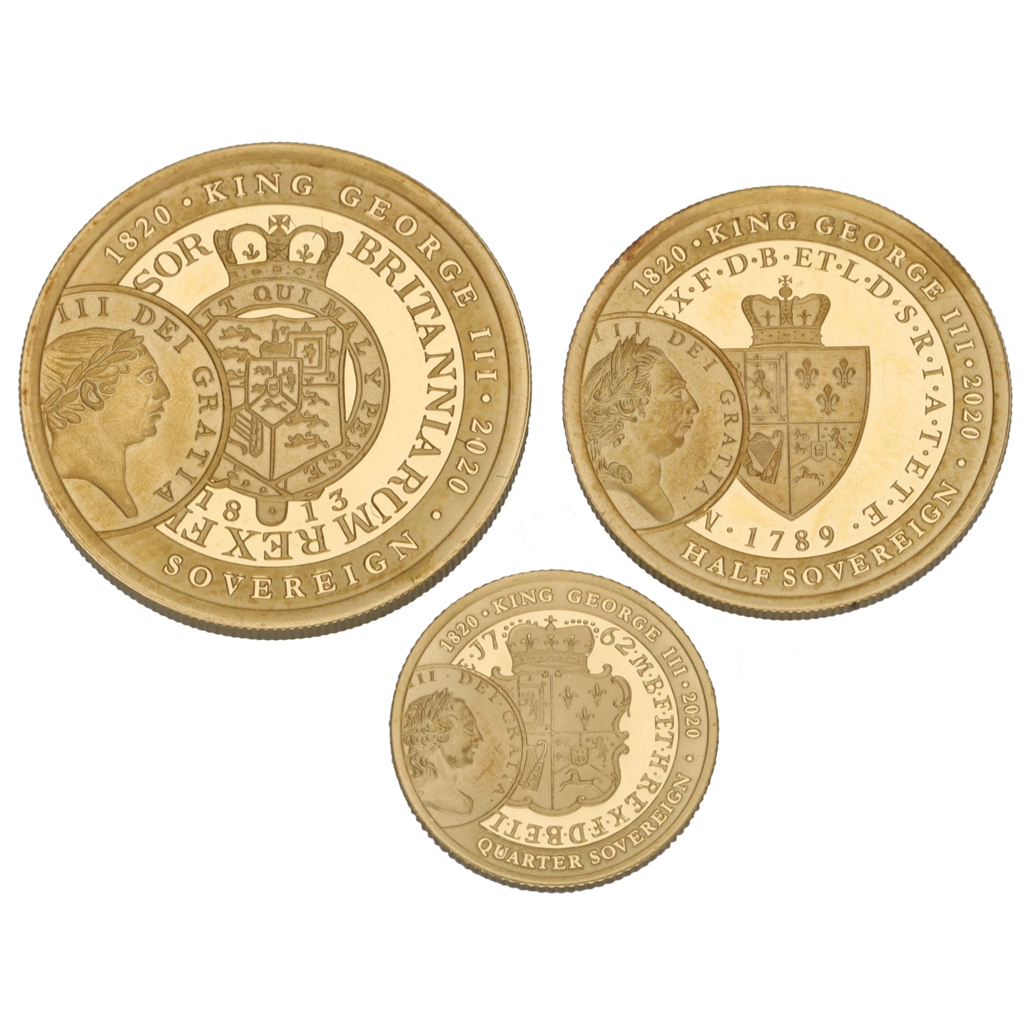 22ct Gold George III 200th Anniversary Sovereign Coin Set 2020