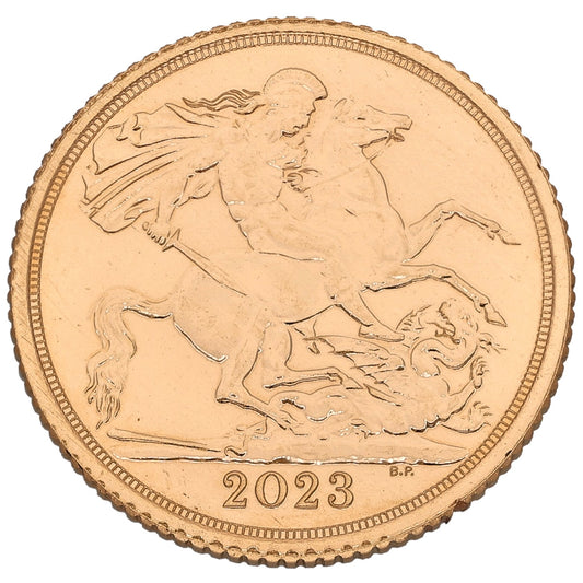 22ct Gold King Charles III Half Sovereign Coin 2023