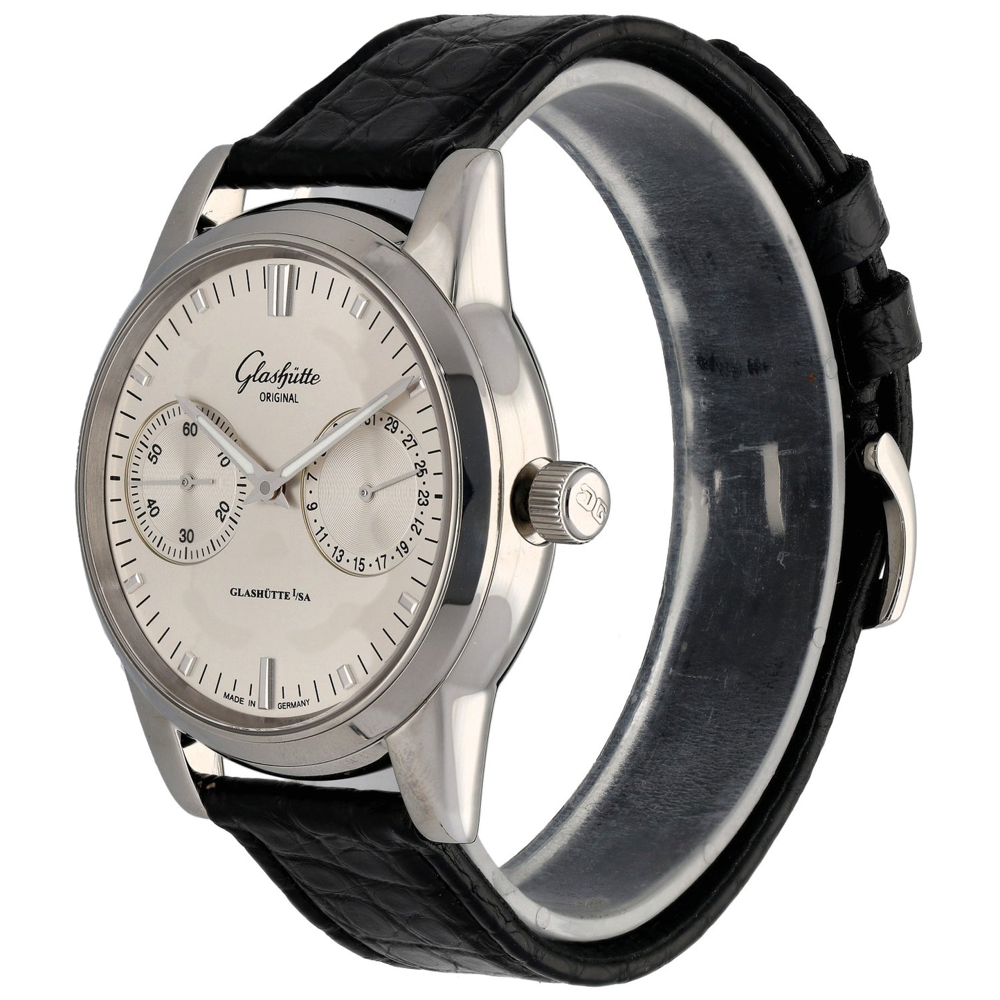 Glashütte Original Senator Hand Date 1.39.58.02.02.04 40mm Stainless Steel Watch
