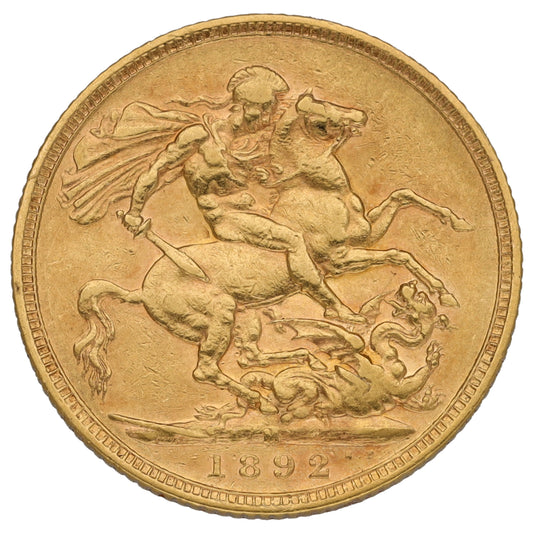 22ct Gold Queen Victoria Full Sovereign Coin 1892