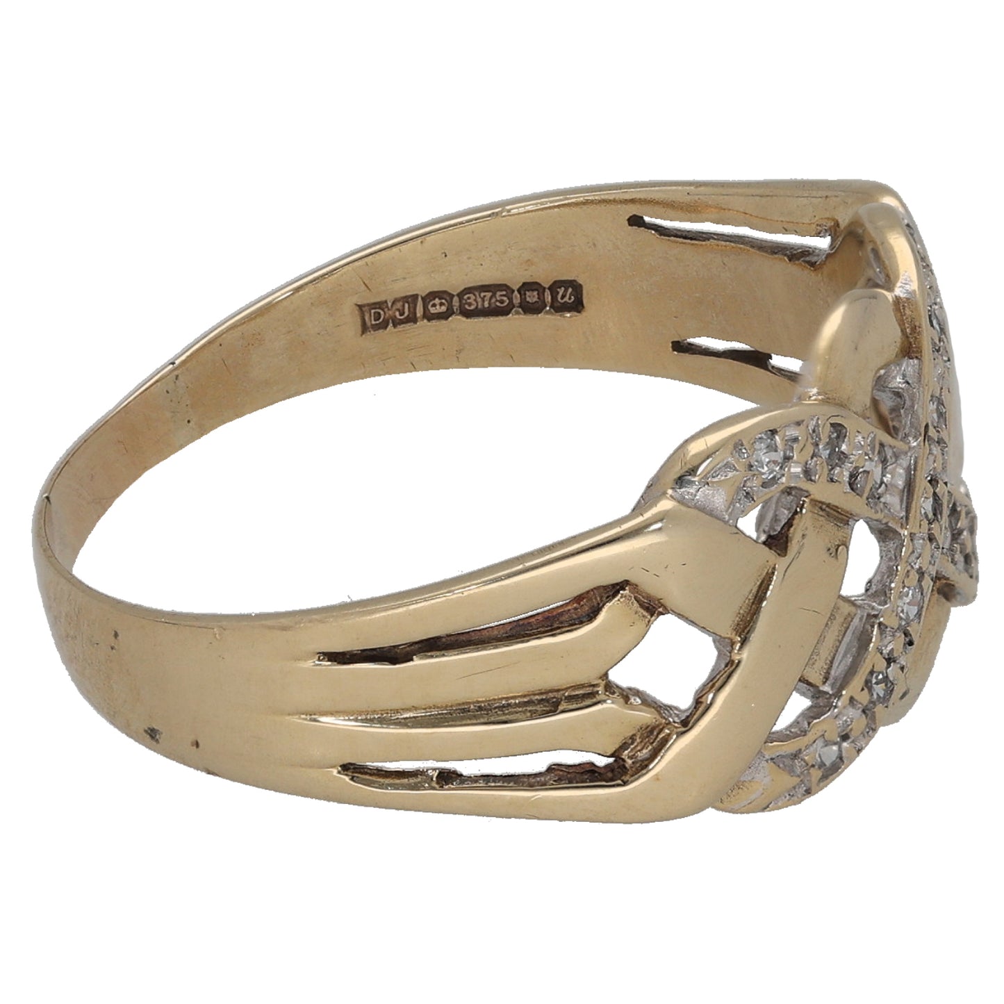 9ct Gold Cubic Zirconia Dress/Cocktail Ring Size U