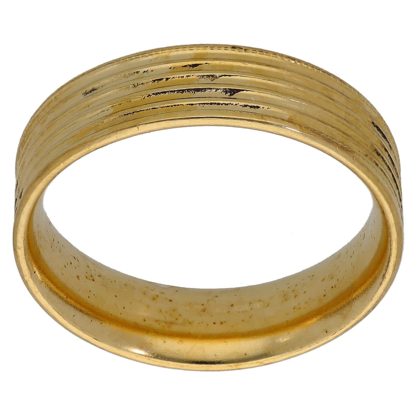9ct Gold Patterned Wedding Ring Size P
