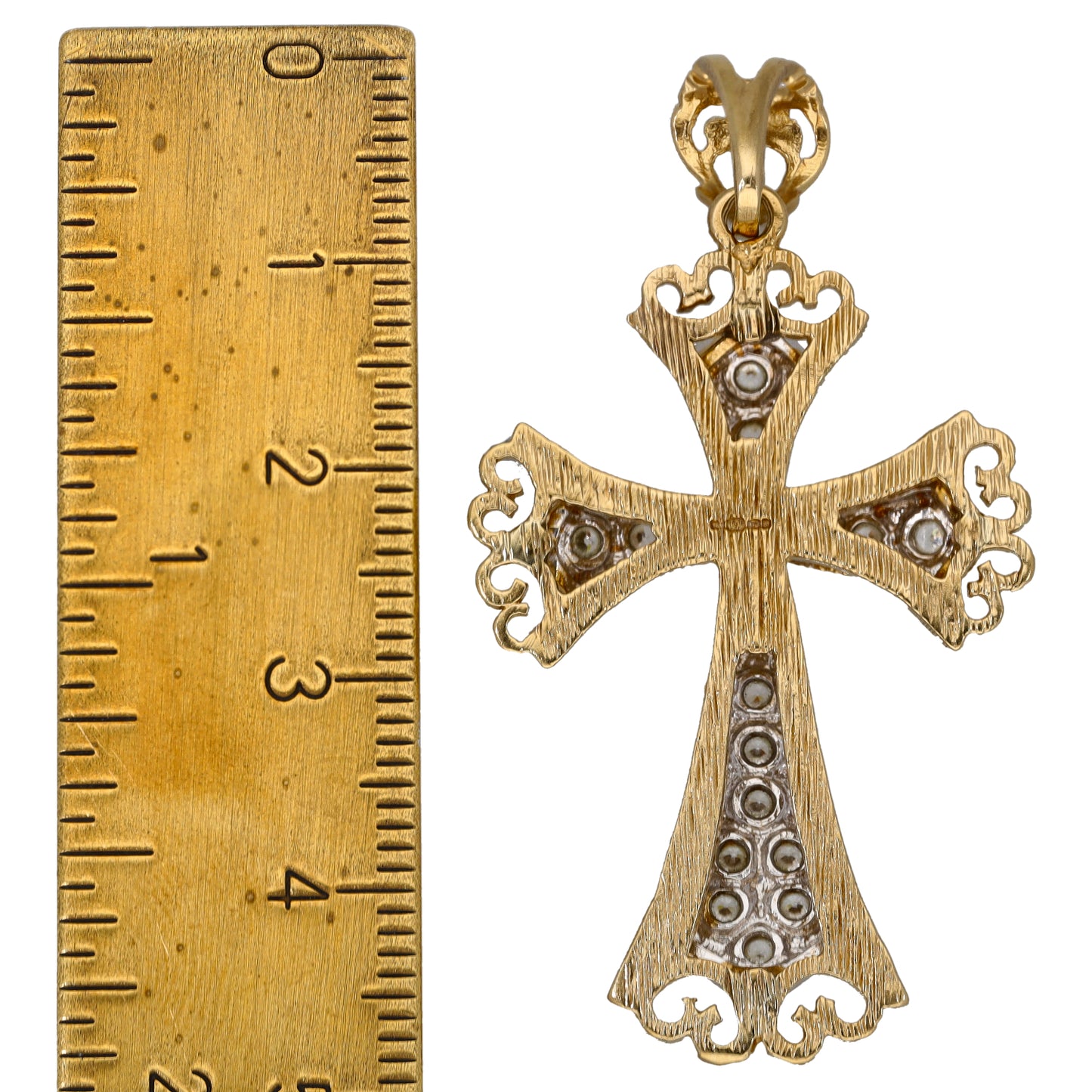 9ct Gold Cubic Zirconia Cross Pendant
