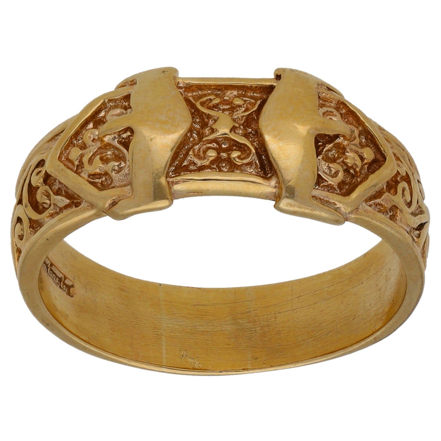 9ct Gold Buckle Ring Size T