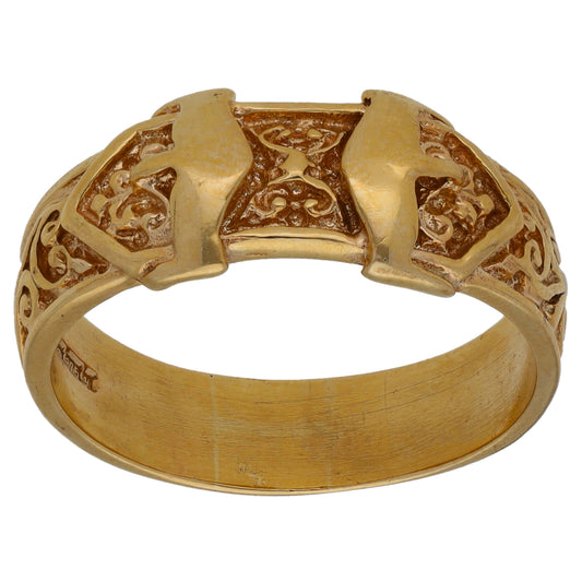 9ct Gold Buckle Ring Size T