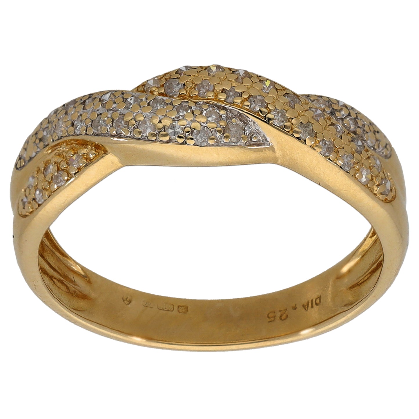 14ct Gold 0.25ct Diamond Dress/Cocktail Ring Size T