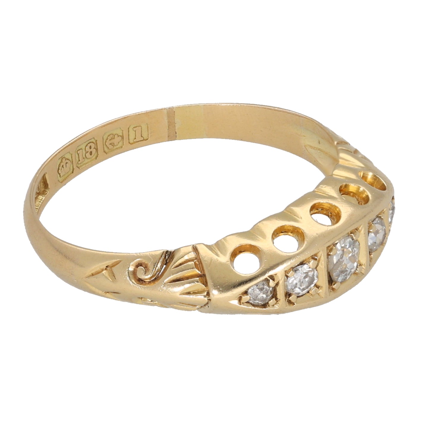 18ct Gold 0.15ct Diamond A&V Dress/Cocktail Ring Size N