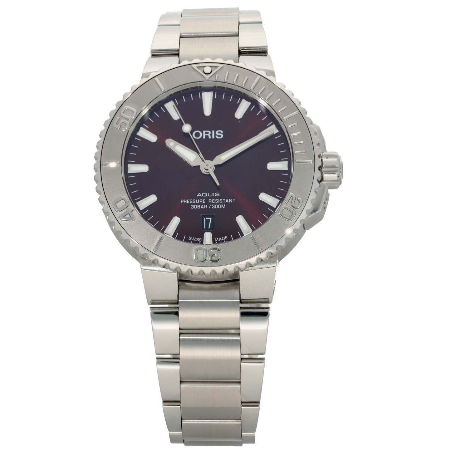Oris Aquis Date Relief 01 733 7766 4158 41.5mm Stainless Steel Watch