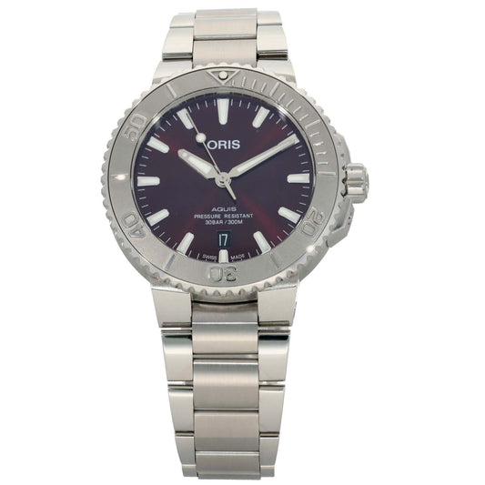Oris Aquis Date Relief 01 733 7766 4158 41.5mm Stainless Steel Watch