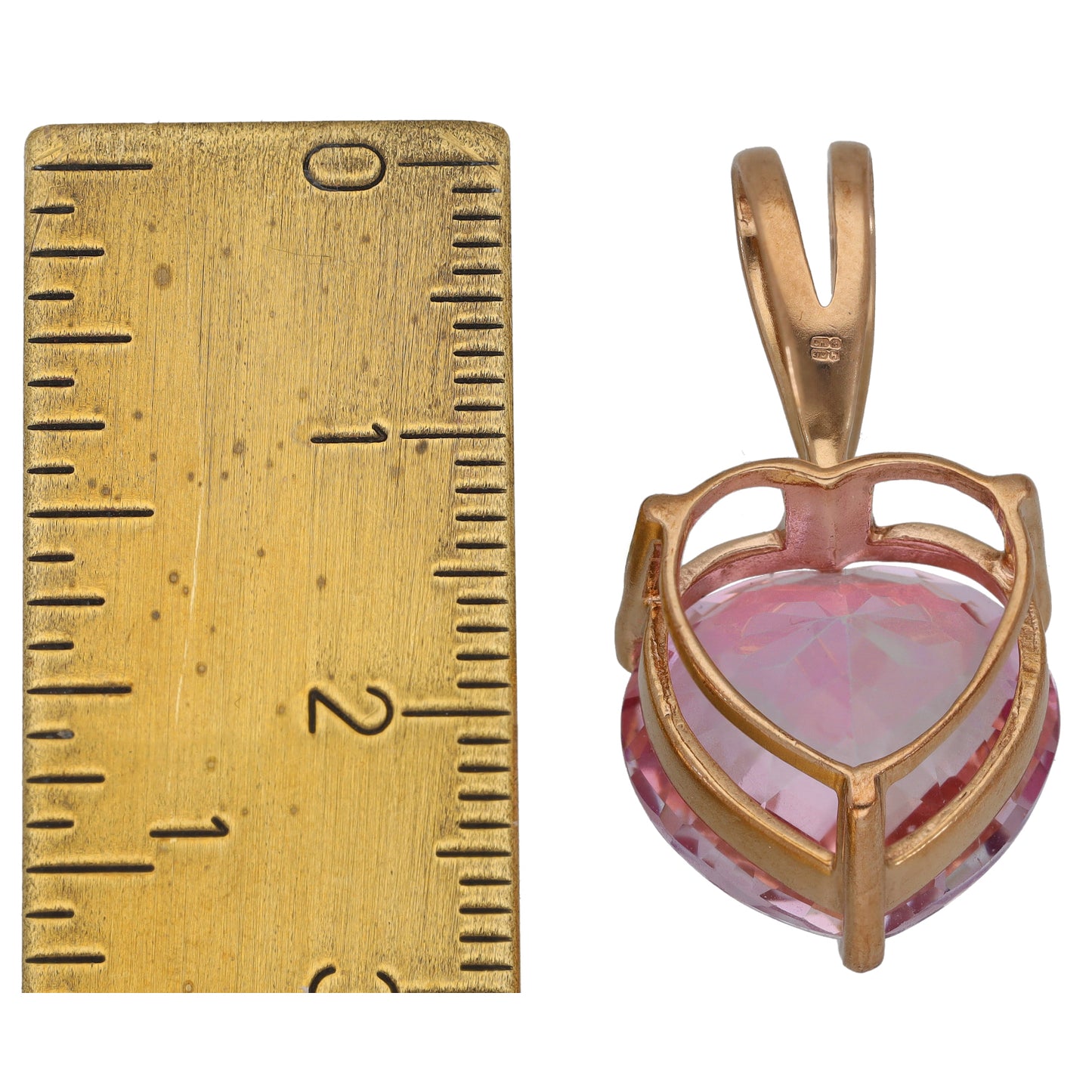 9ct Gold Coated Topaz Heart Pendant