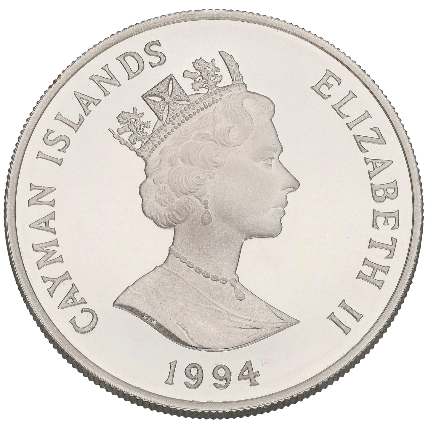 Sterling Silver Cayman Islands One Dollar Coin 1994