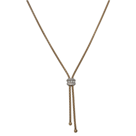 9ct Gold 0.03ct Diamond Fancy Necklace 16"