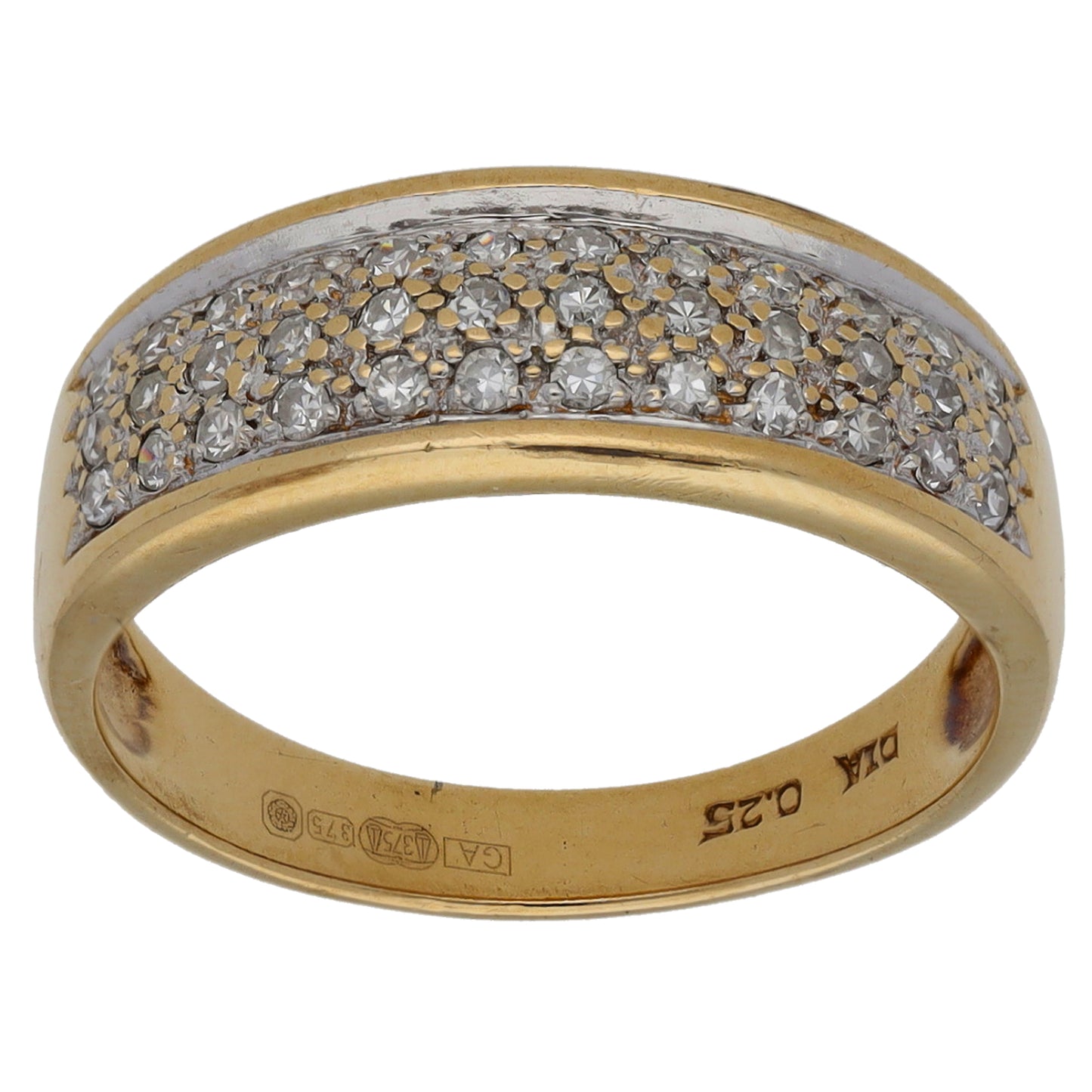 9ct Gold 0.25ct Diamond Alternative Ring Size M