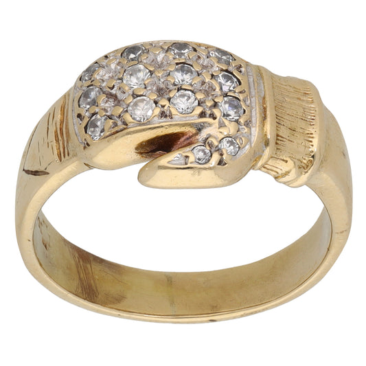 9ct Gold Cubic Zirconia Boxing Glove Ring Size R