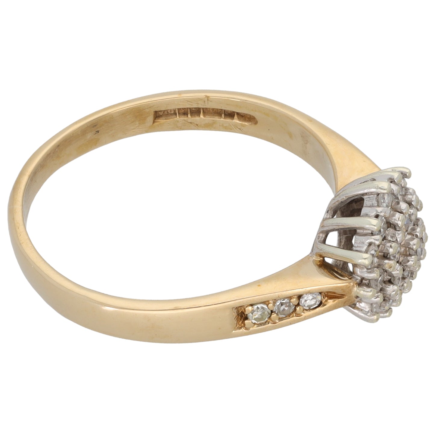 9ct Gold 0.25ct Diamond Dress/Cocktail Ring Size O