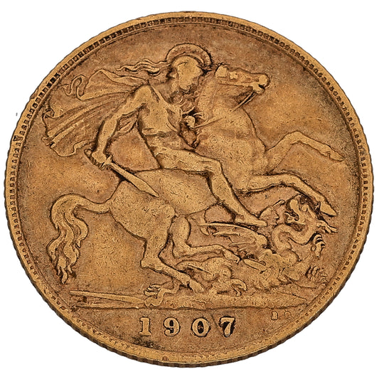 22ct Gold King Edward VII Half Sovereign Coin 1907