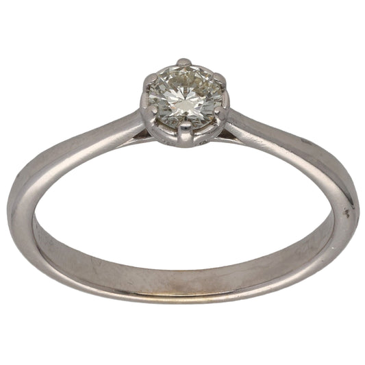 9ct White Gold 0.25ct Diamond Solitaire Ring Size O