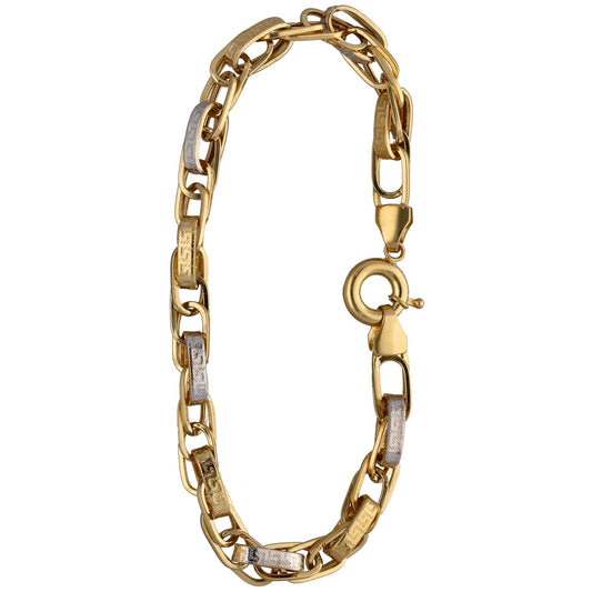 New 14ct Bi-Colour Greek Key Bracelet