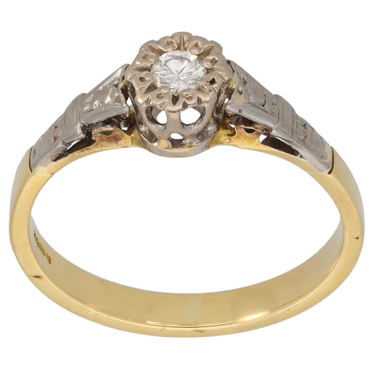 18ct Gold 0.10ct Diamond Solitaire Ring Size M