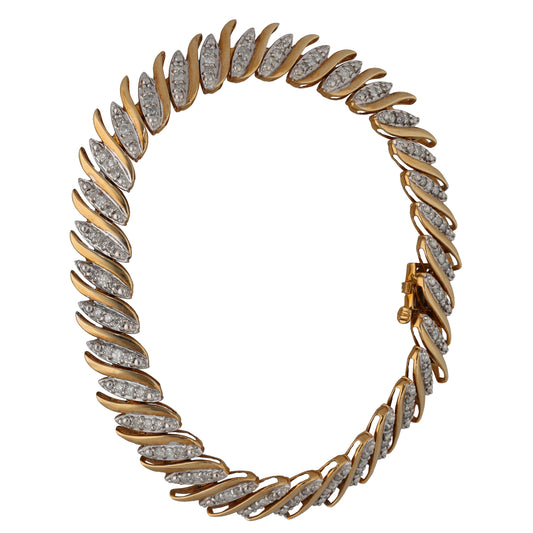 9ct Gold 1.02ct Diamond Fancy Stone Set Bracelet