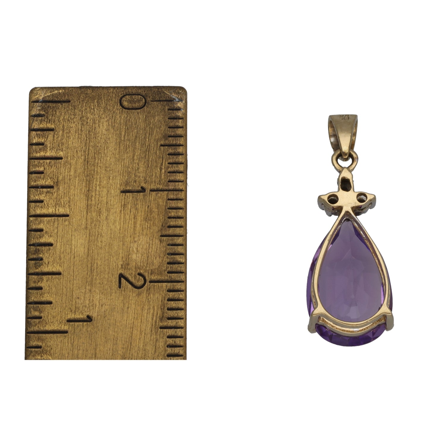 9ct Gold 0.15ct Diamond & Amethyst Alternative Pendant