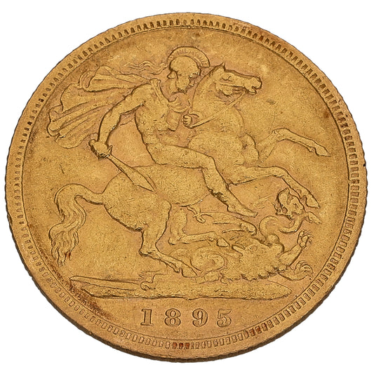 22ct Gold Queen Victoria Half Sovereign Coin 1895