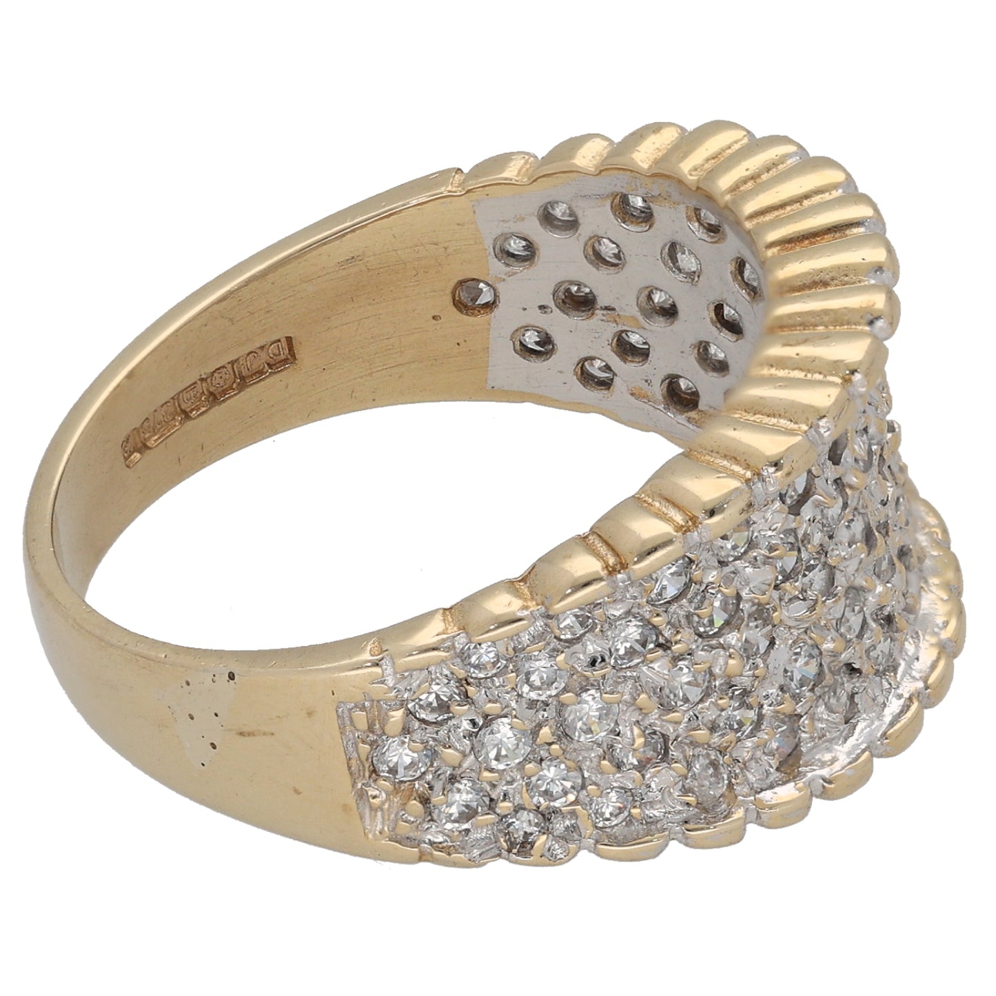 9ct Gold Cubic Zirconia Alternative Ring Size R
