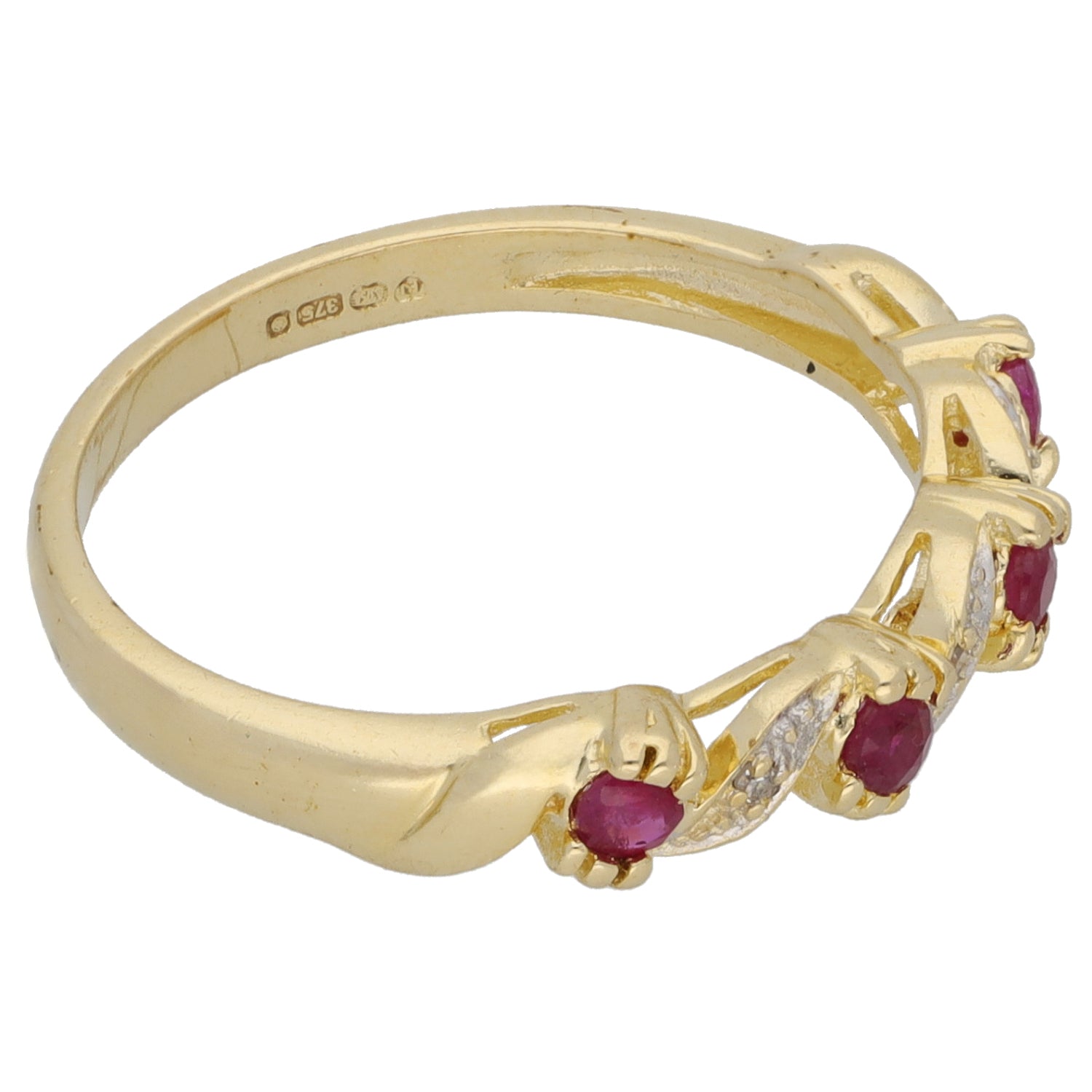 Half Eternity Gold ring - Sapphire - Citrine authentic - Peridot - Emerald - Sapphire - Amethyst - Garnet - Ruby