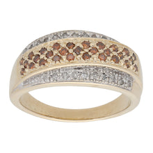 Load image into Gallery viewer, 9ct Gold 0.49ct Diamond Cluster Ring Size P
