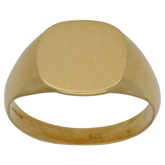 9ct Gold Plain Signet Ring Size W