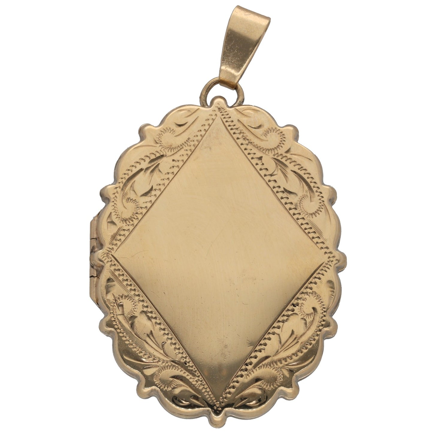 9ct Gold Patterned Locket Pendant