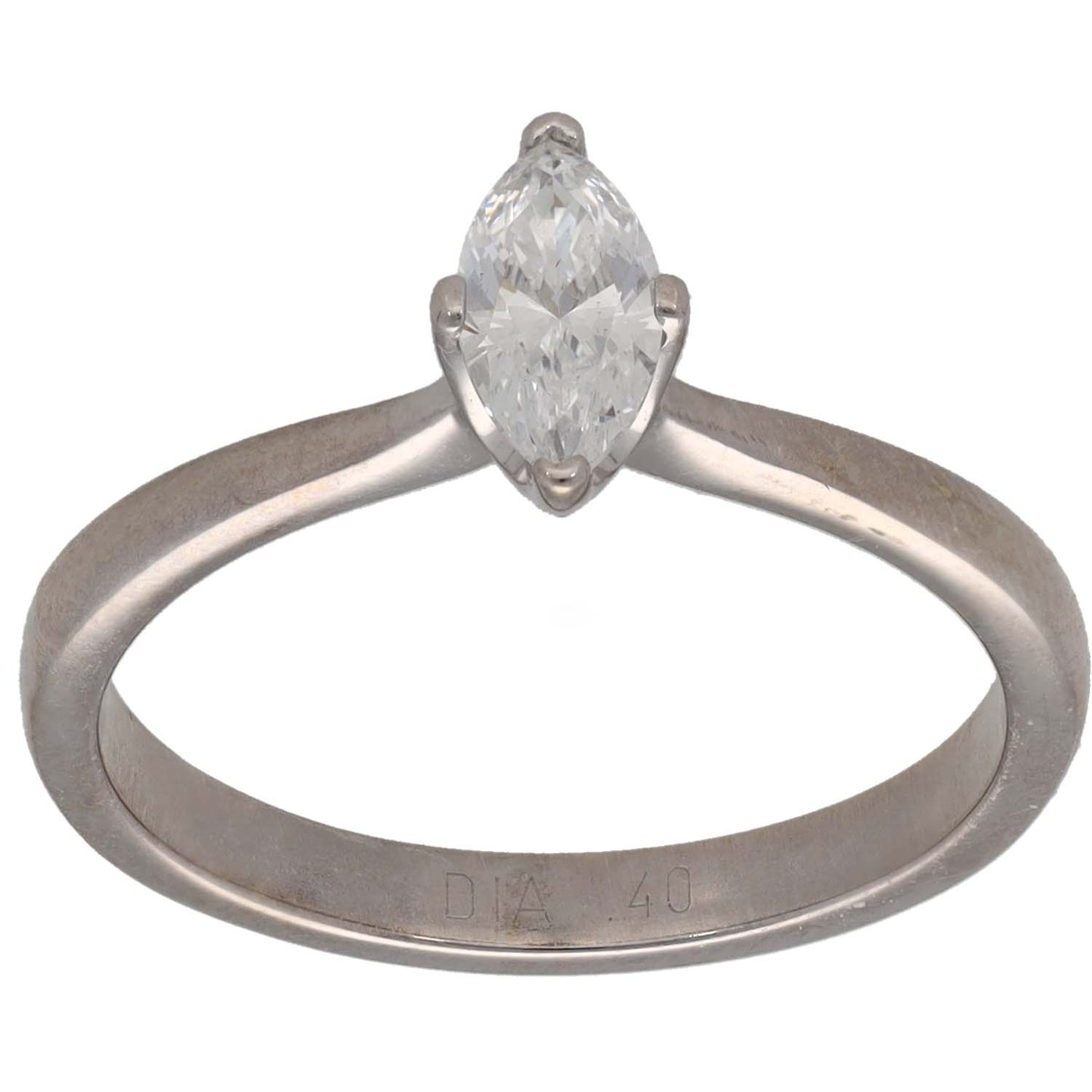 18ct White Gold 0.40ct Diamond Solitaire Ring Size M