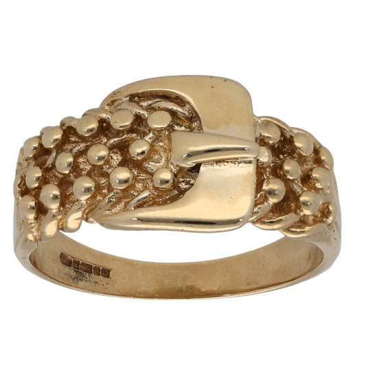 9ct Gold Buckle Ring Size W