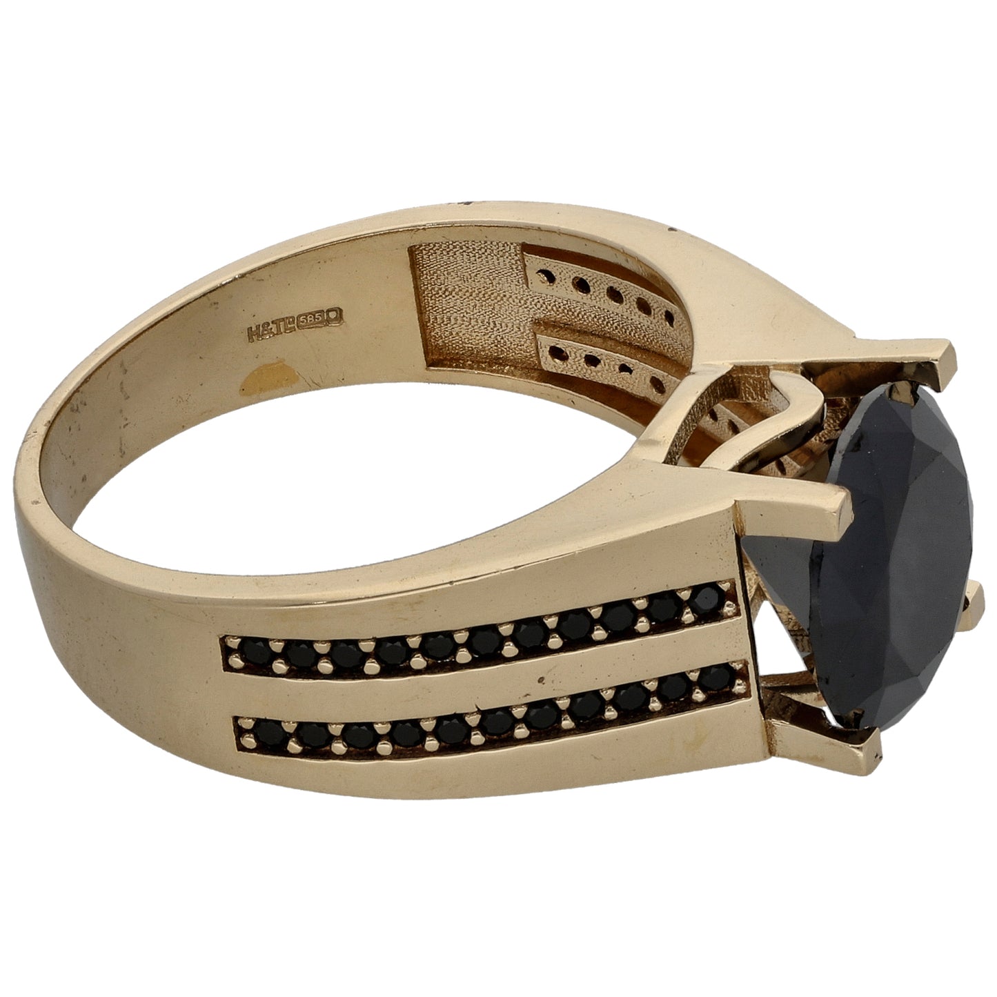 14ct Gold Imitation Single Stone Ring Size R