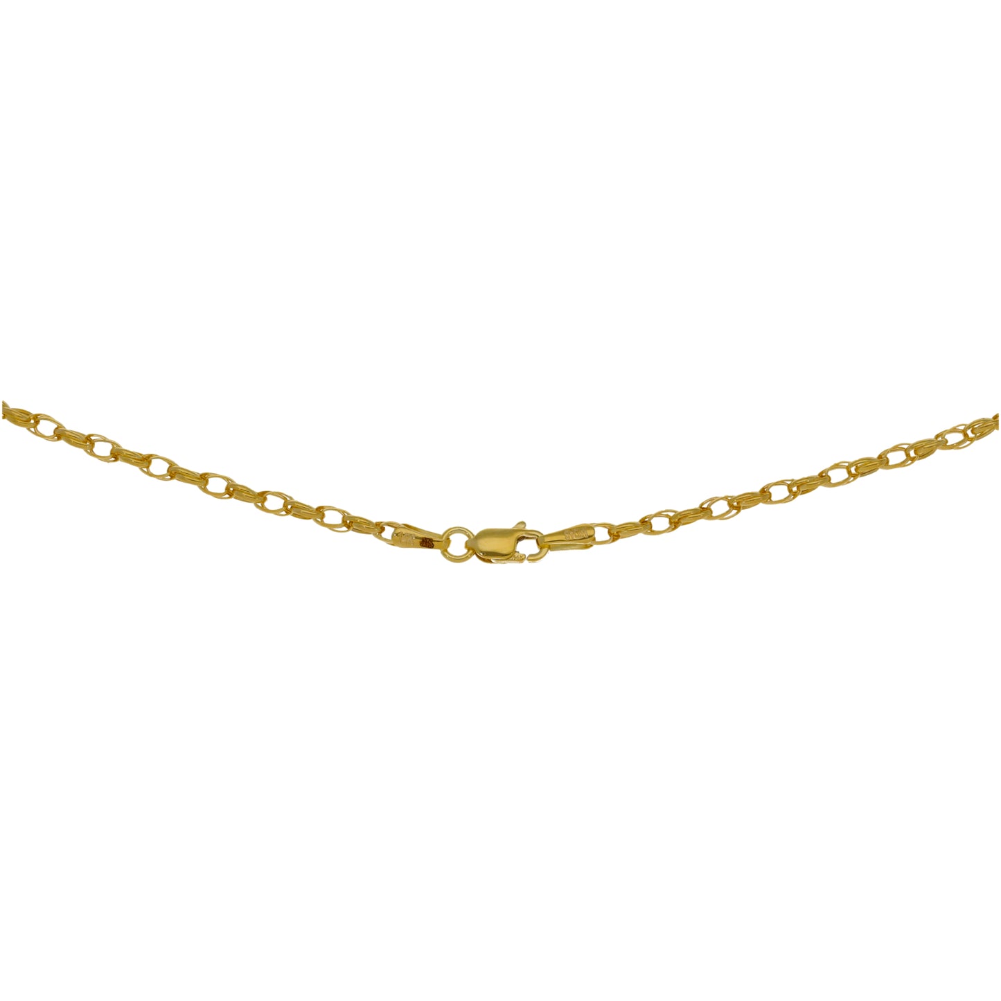 New 14ct Gold Tight Link Oval Belcher Chain 18"