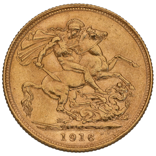 22ct Gold King George V Full Sovereign Coin 1916