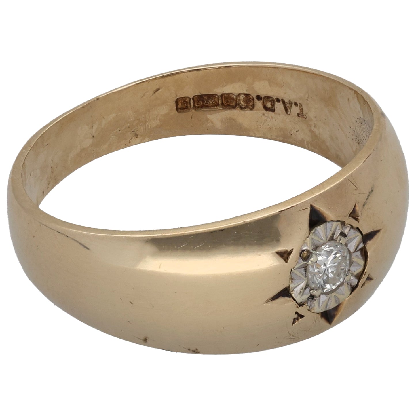 9ct Gold 0.10ct Diamond Solitaire Ring Size R