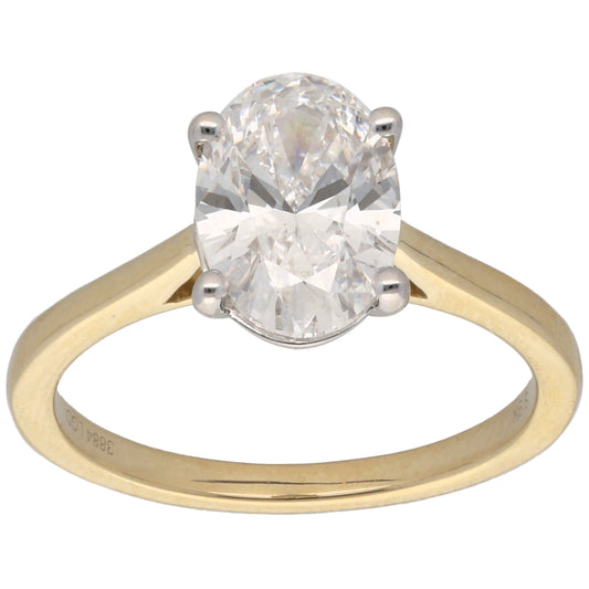New 9ct Gold 2.00ct Laboratory-Grown Diamond Solitaire Ring Size L-S